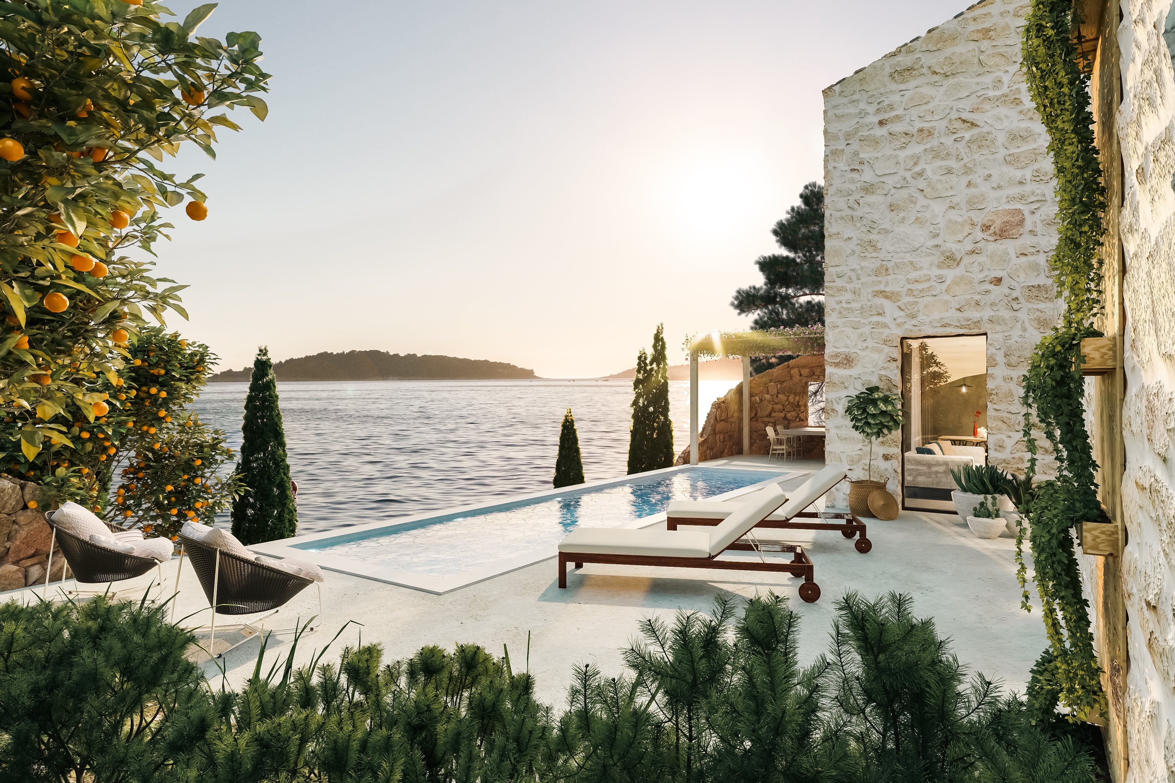 A nice picture of a pool. 